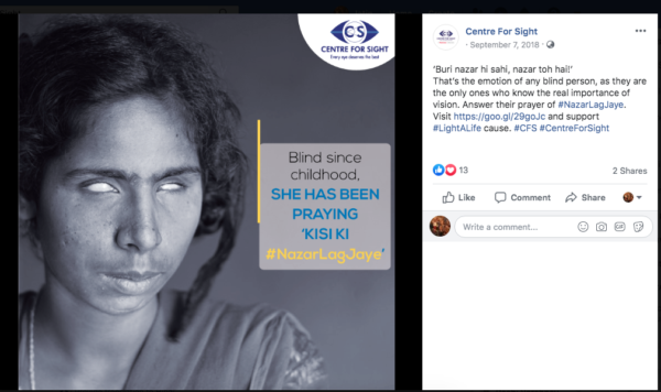 #NazarLagJaye Ad Copy for Centre for Sight