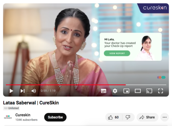 Lata Sabharwal Video for CureSkin